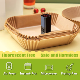 Parchment paper detail shows heat-resistant surface.