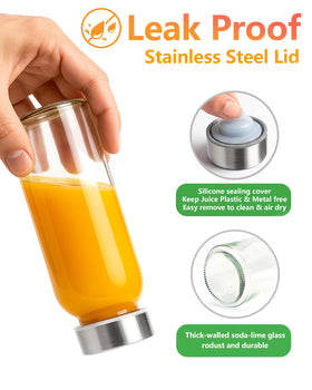Zukro 4-pack glass bottles for family juicing and meal prep