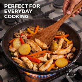 Zulay Kitchen soft-grip turner for comfortable stirring and turning.