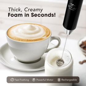 Zulay Kitchen 2-speed motor frother for quick, velvety foam.