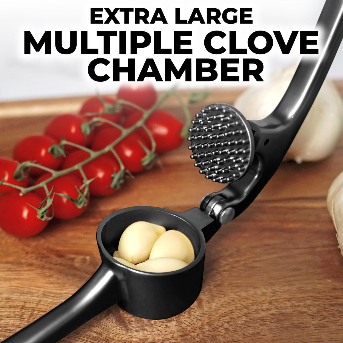 Zulay Kitchen ergonomic garlic and ginger mincer for comfortable, low-effort pressing