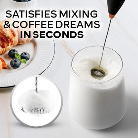 Zulay milk frother wand latte-foam demo for cafe-quality drinks.