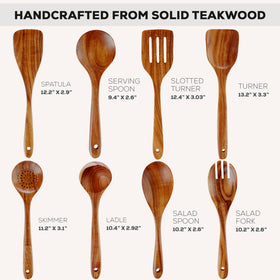 Zulay Kitchen premium teak serving spoon with elegant wood finish
