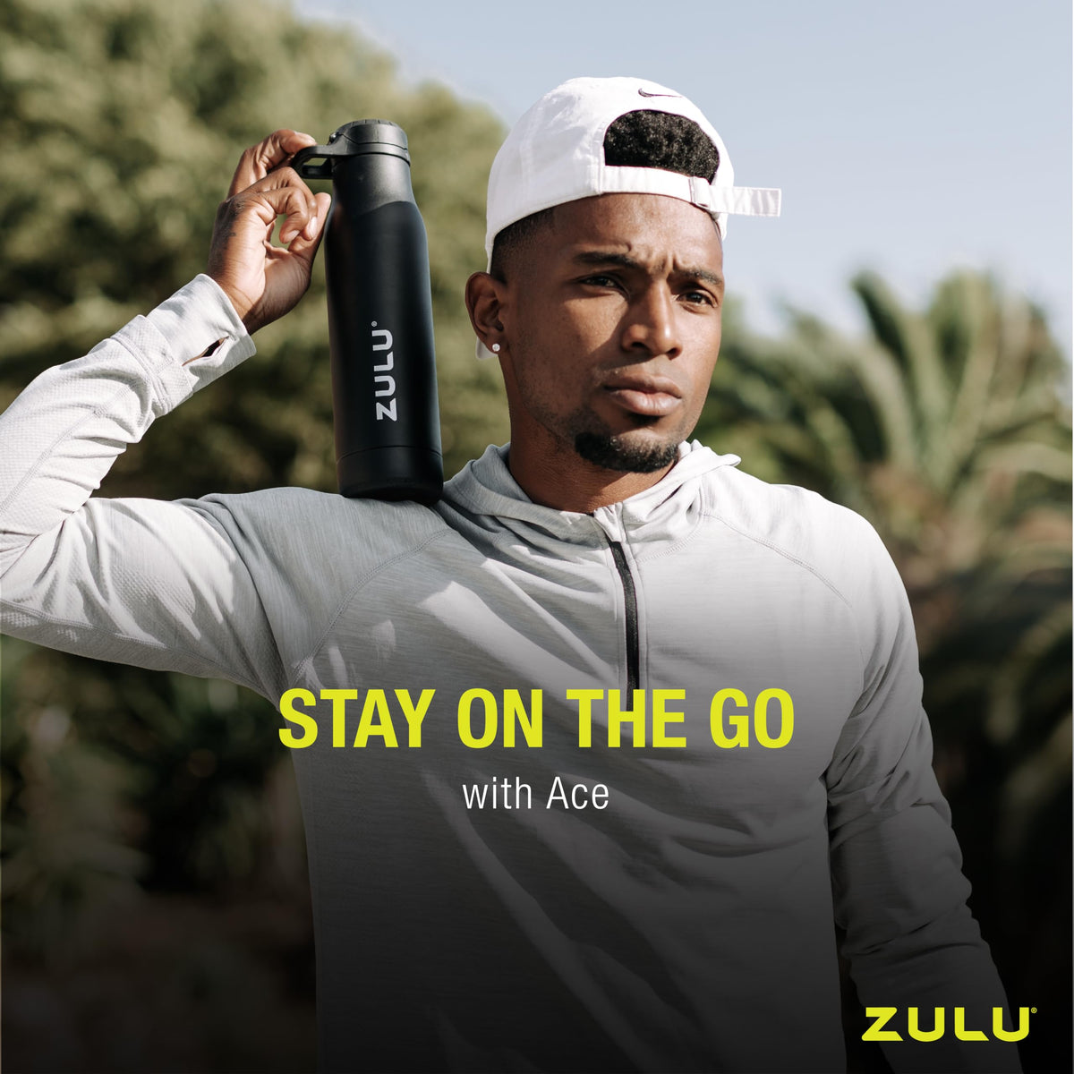 Zulu Ace 24oz bottle built-in handle for easy carrying.