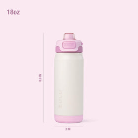 Vibrant colors and prints on the ZULU Powerfill Pro 18oz bottle attract kids' attention.