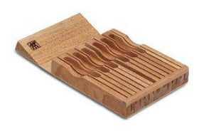 ZWILLING In-drawer Knife Organizer installed in drawer saves counter space.