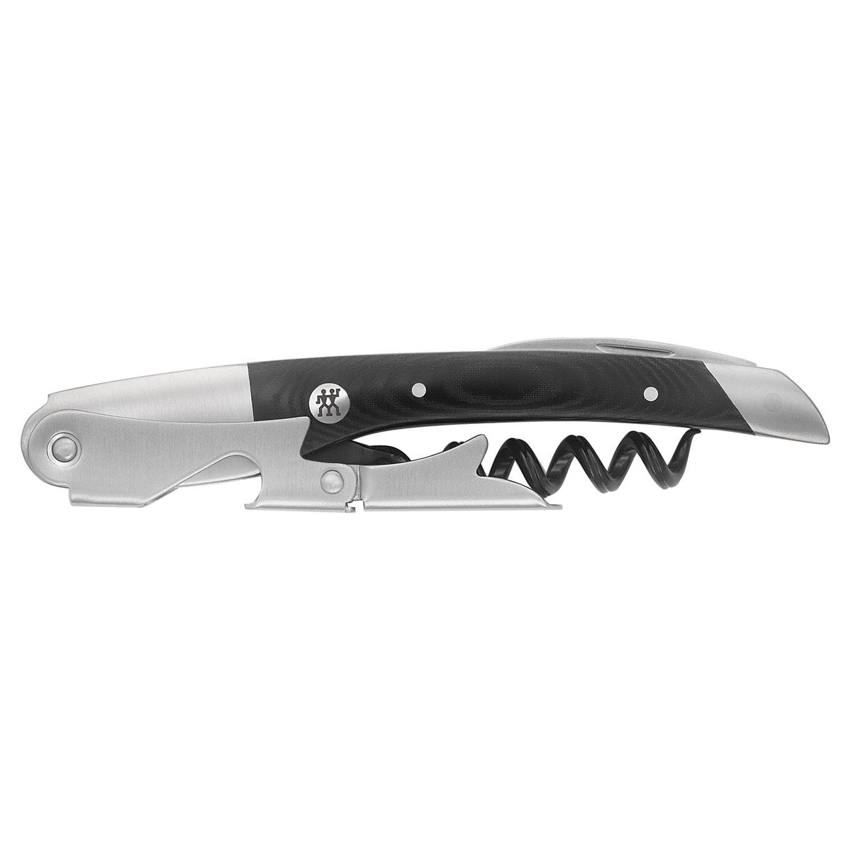 ZWILLING Sommelier corkscrew close-up with Micarta handle and durable grip