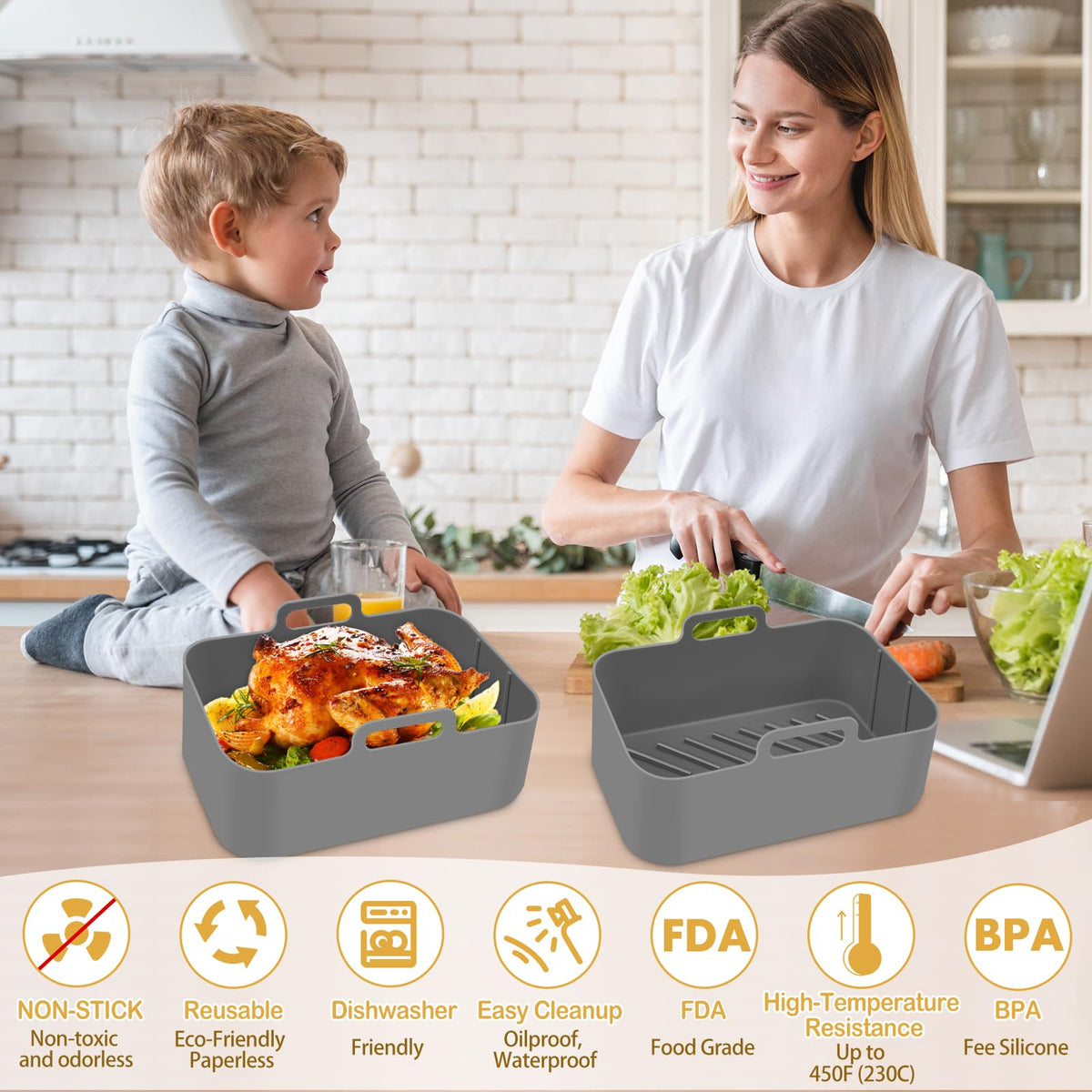 ZXZMZT BPA-free silicone liner ensures safe food contact and durability.