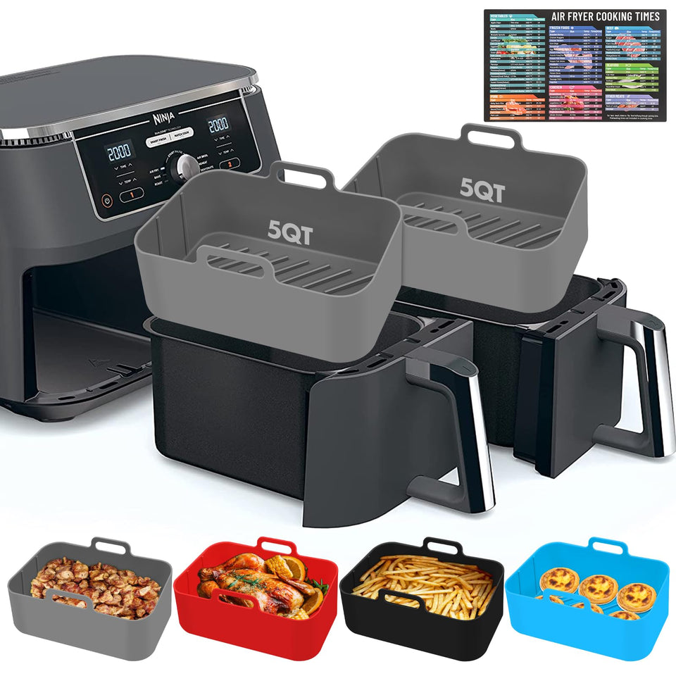 ZXZMZT silicone air fryer liner for 10QT baskets, reusable and easy to clean.